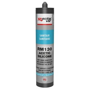 RECTAVIT Mastic Silicone Sanitaire RM130 blanc / transparent