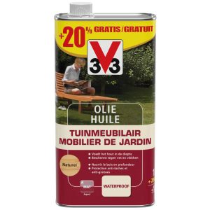HUILE MOBILIER DE JARDIN 1L+20% GRATUIT v33 NATUREL